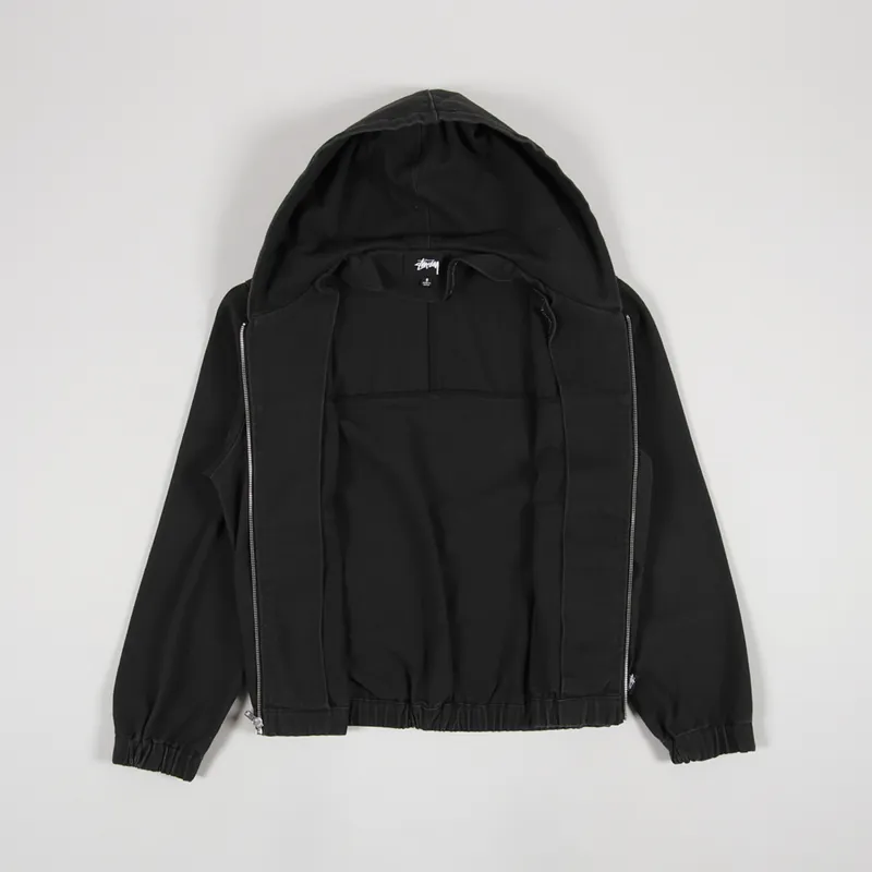 Stussy Tribe Mens Twill Solid Work Hooded Jacket Black