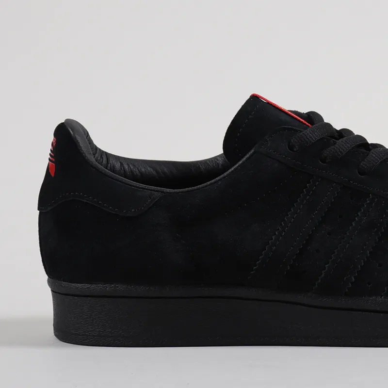 Adidas x Thrasher Superstar ADV Shoes Black Scarlet Gold-5
