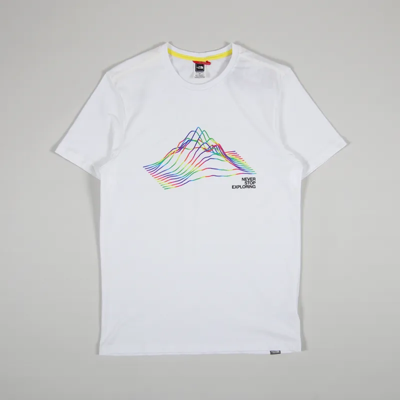 The North Face Mens Short Sleeve Rainbow T Shirt White Multi