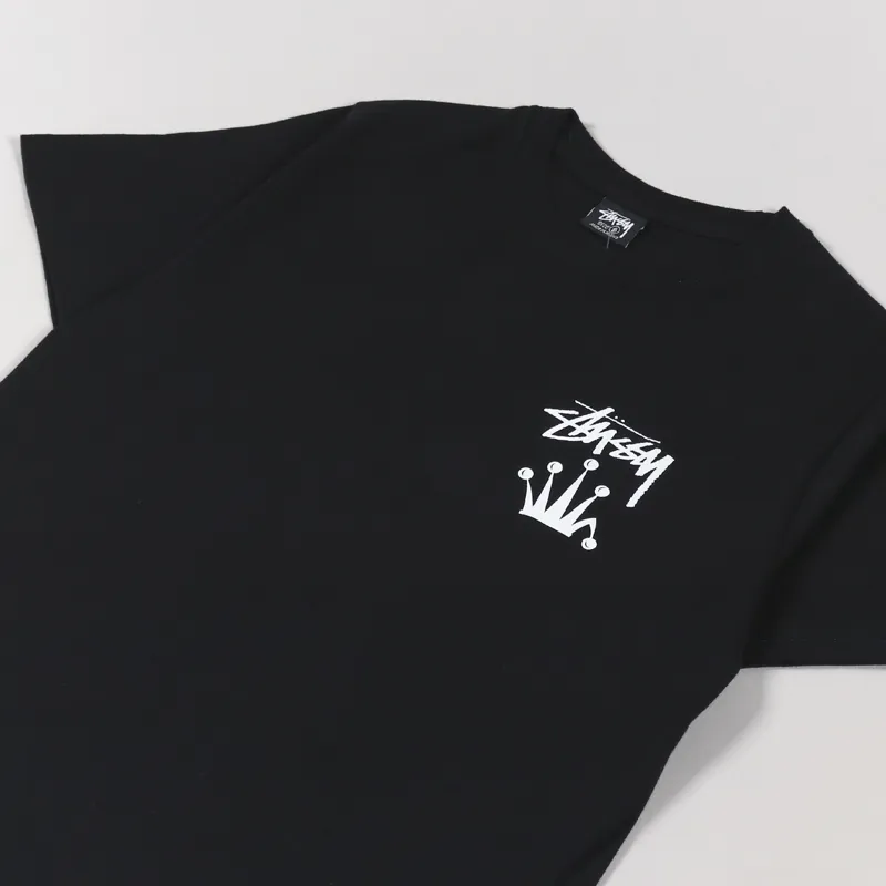 ★人気★【STUSSY】★Stussy Stock Crown T-Shir.t Black★ Stussy Crown International Pigment Dyed Tee Black Men's