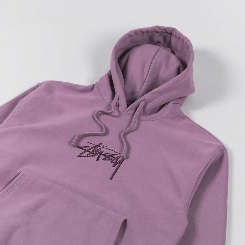 Stussy Stock Logo Applique Hoodie Orchid-2