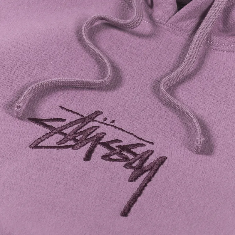Stussy Stock Logo Applique Hoodie Orchid-5