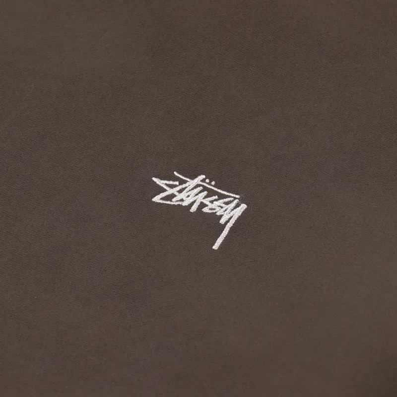 Stussy Stock Logo Crew Sweat Brown-5