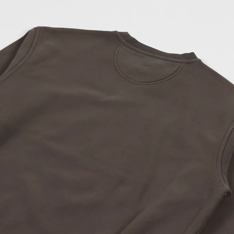 Stussy Stock Logo Crew Sweat Brown-3