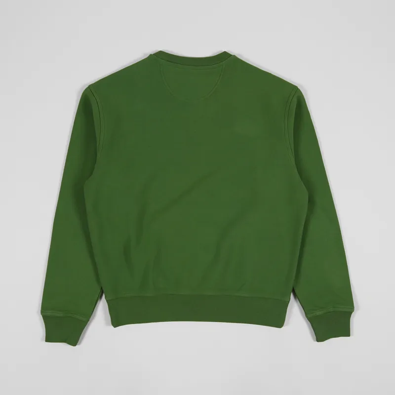 Stussy Stock Logo Crew Sweat Green-1