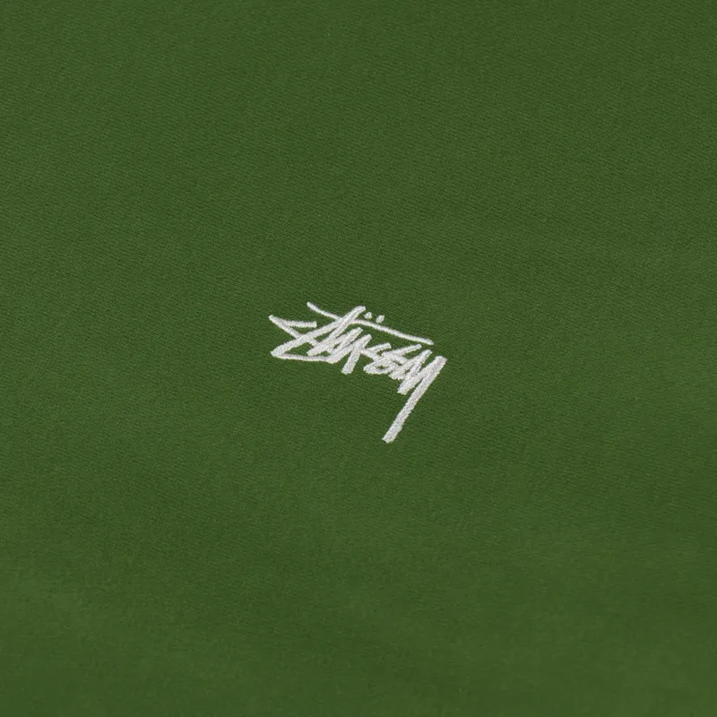 Stussy Stock Logo Crew Sweat Green-5