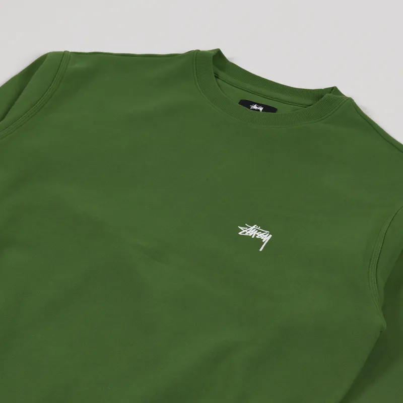 Stussy Stock Logo Crew Sweat Green-2