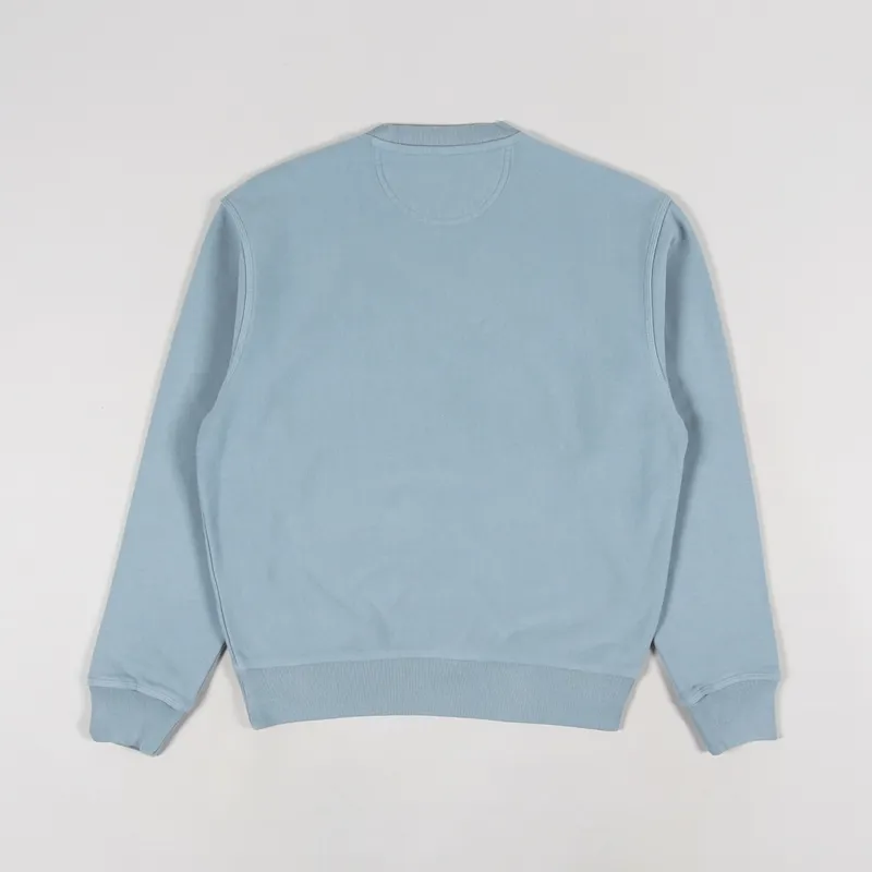 Stussy Stock Logo Crew Sweat Slate-1