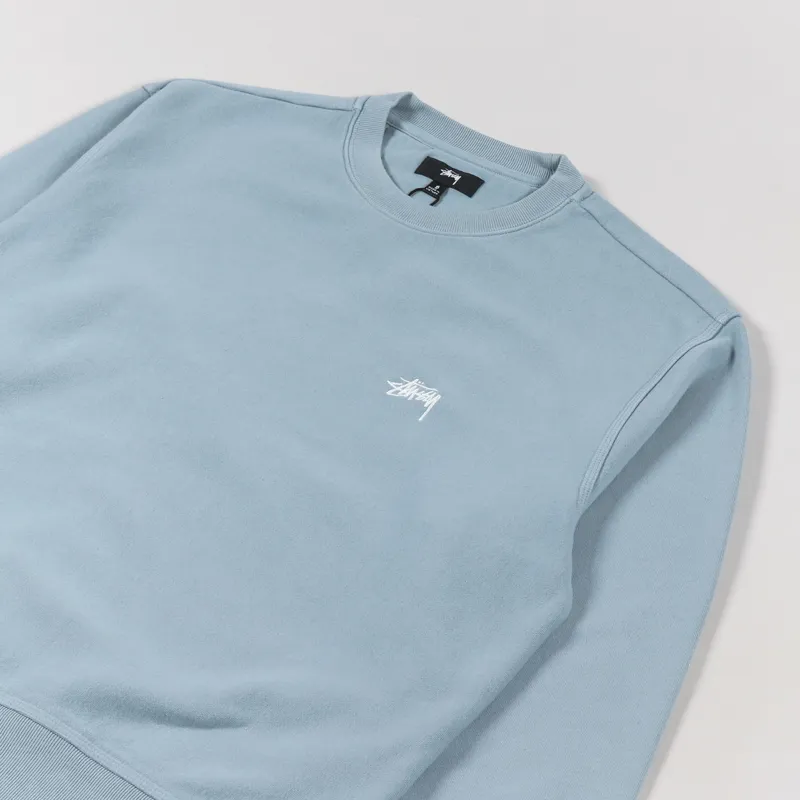 Stussy Stock Logo Crew Sweat Slate-2