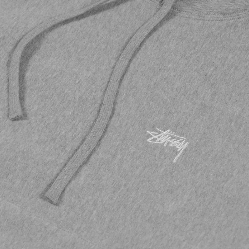 Stussy Stock Logo Hoodie Grey Heather-5