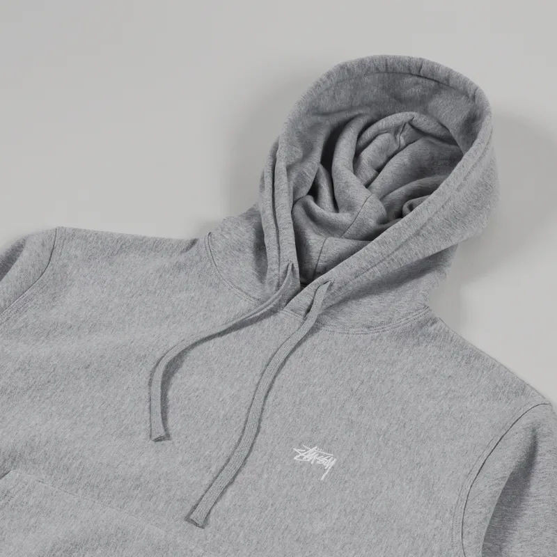 Stussy Stock Logo Hoodie Grey Heather-2