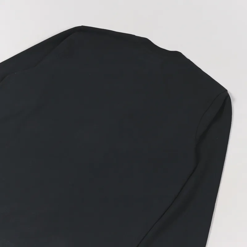 Stussy Stock Logo Long Sleeve Crew T Shirt Black-3