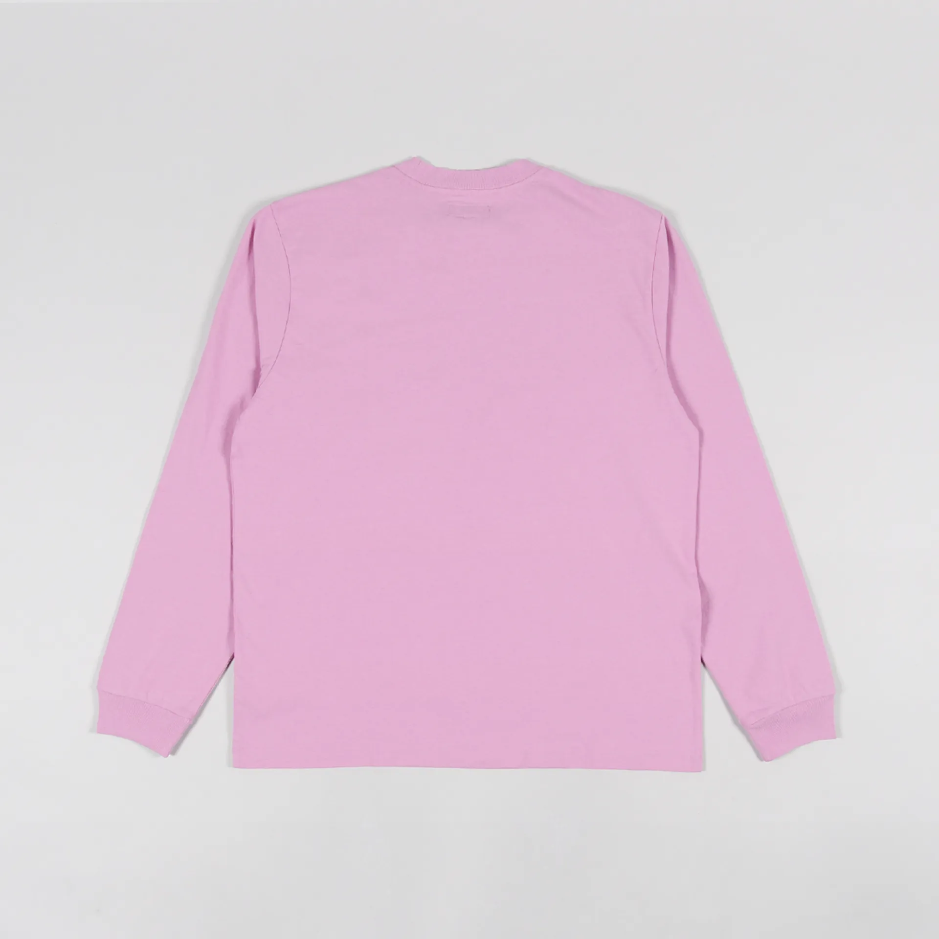 Stussy Stock Logo Long Sleeve Crew T Shirt Pink