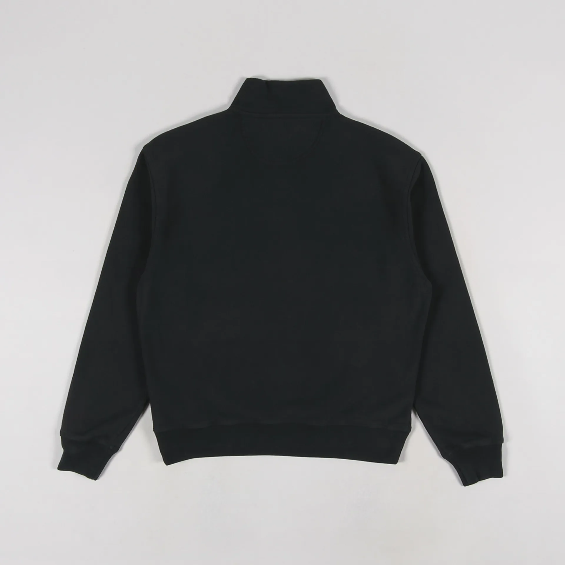Stussy Mens Overdyed Stock Logo Zip Mock Neck Sweatshirt Black