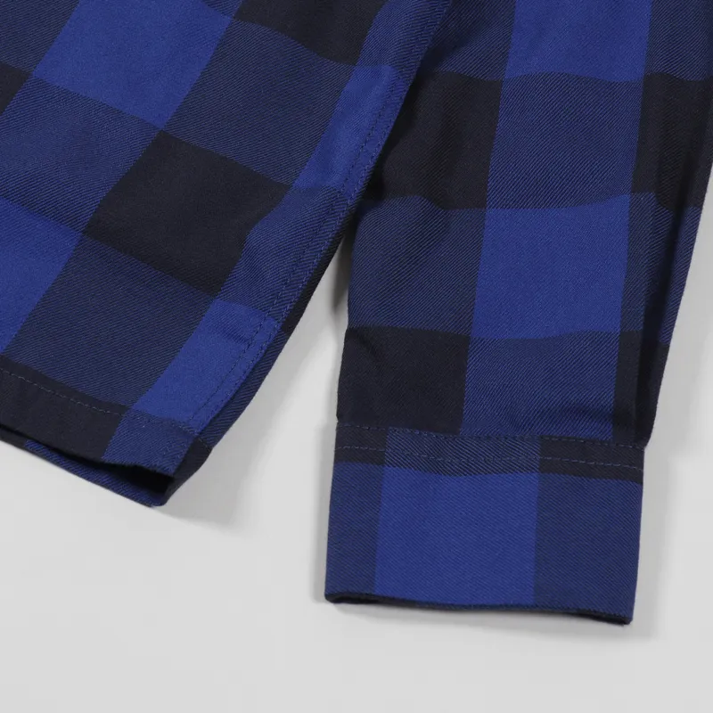 Nudie Jeans Sten Block Check Shirt Blue-5