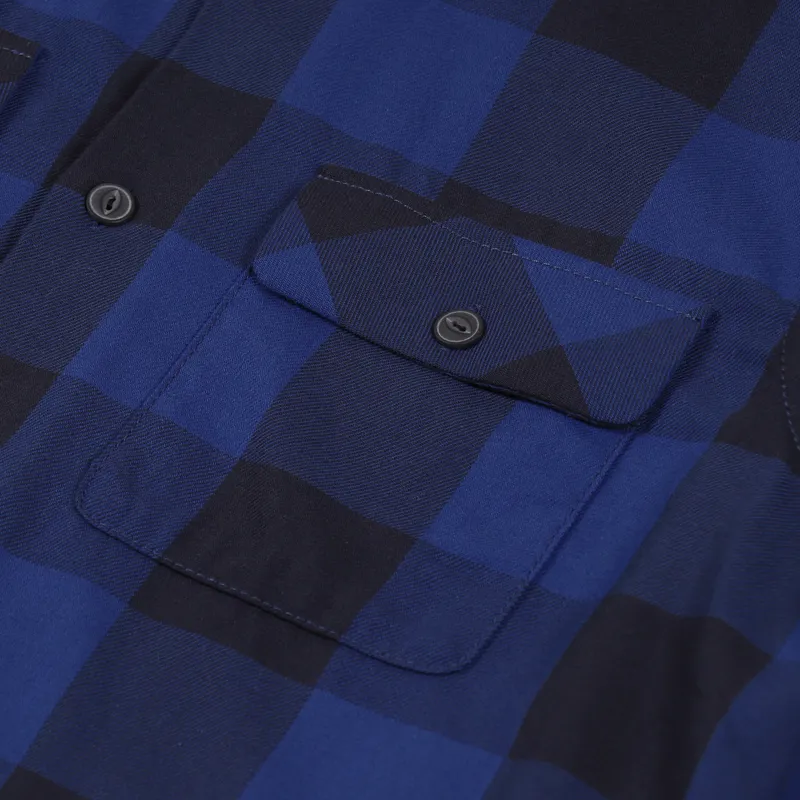 Nudie Jeans Sten Block Check Shirt Blue-6