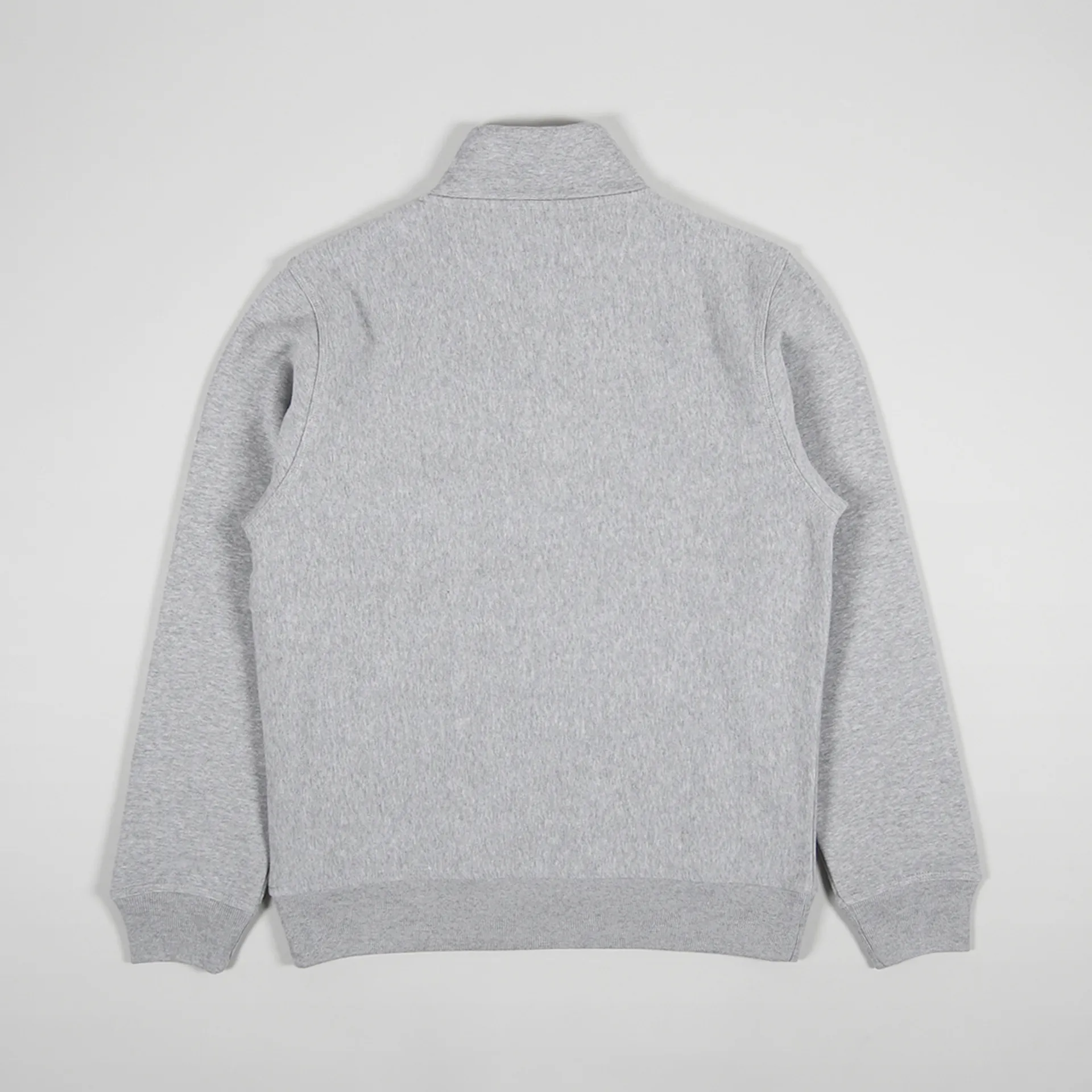 Stussy Mens Stock Logo Mock Zip Neck Sweatshirt Grey Heather