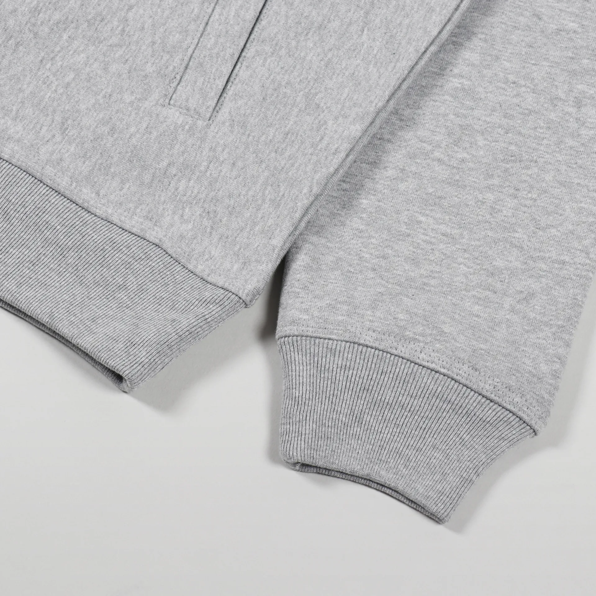 Stussy Mens Stock Logo Mock Zip Neck Sweatshirt Grey Heather