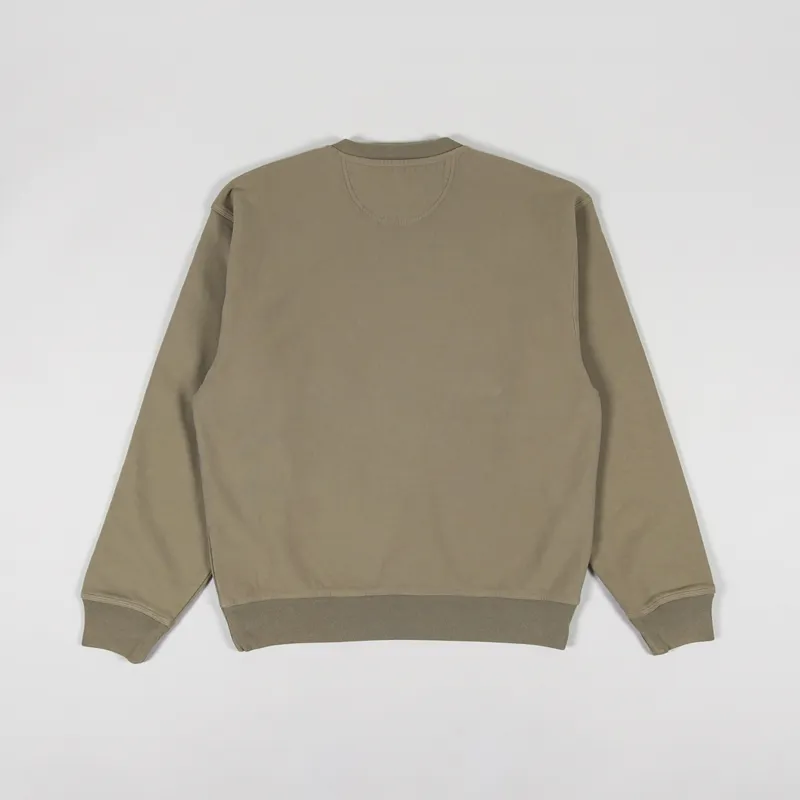 Stussy Stock Logo Crew Mens XL Forest Green Sweatshirt