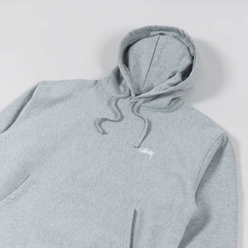 Stussy Stock Logo Hoodie Grey Heather-2
