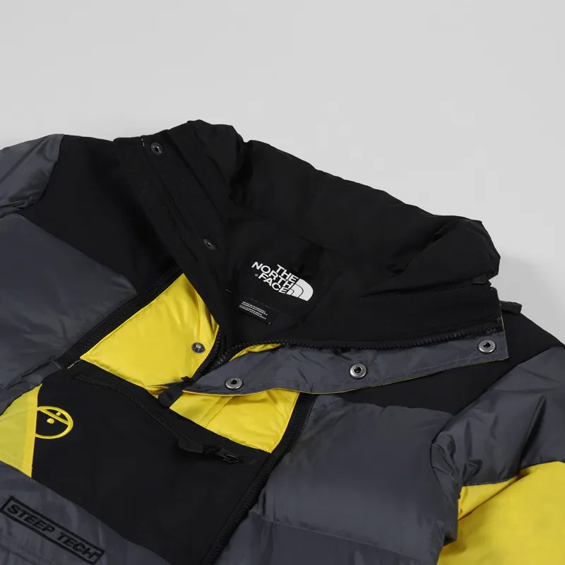 The North Face Mens Steep Tech Down Anorak Grey Black Yellow