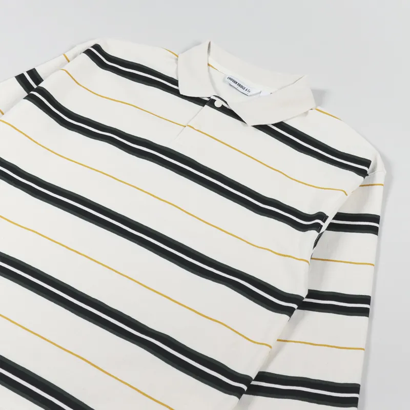 Uniform Bridge Stripe Polo Shirt Ivory-2