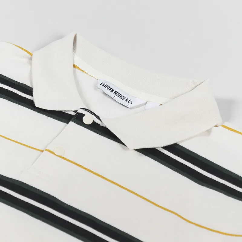 Uniform Bridge Stripe Polo Shirt Ivory-6