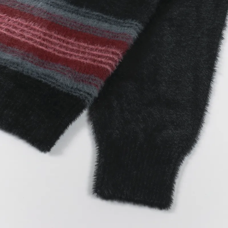 Stussy Stripe Shaggy Cardigan Black-7