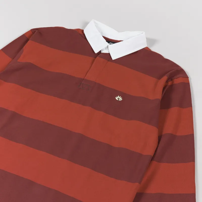 Magenta Striped Polo Shirt Orange-2
