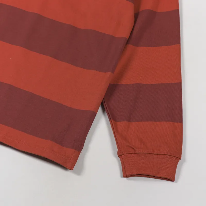 Magenta Striped Polo Shirt Orange-6
