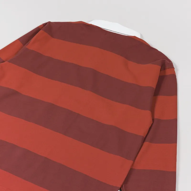 Magenta Striped Polo Shirt Orange-3