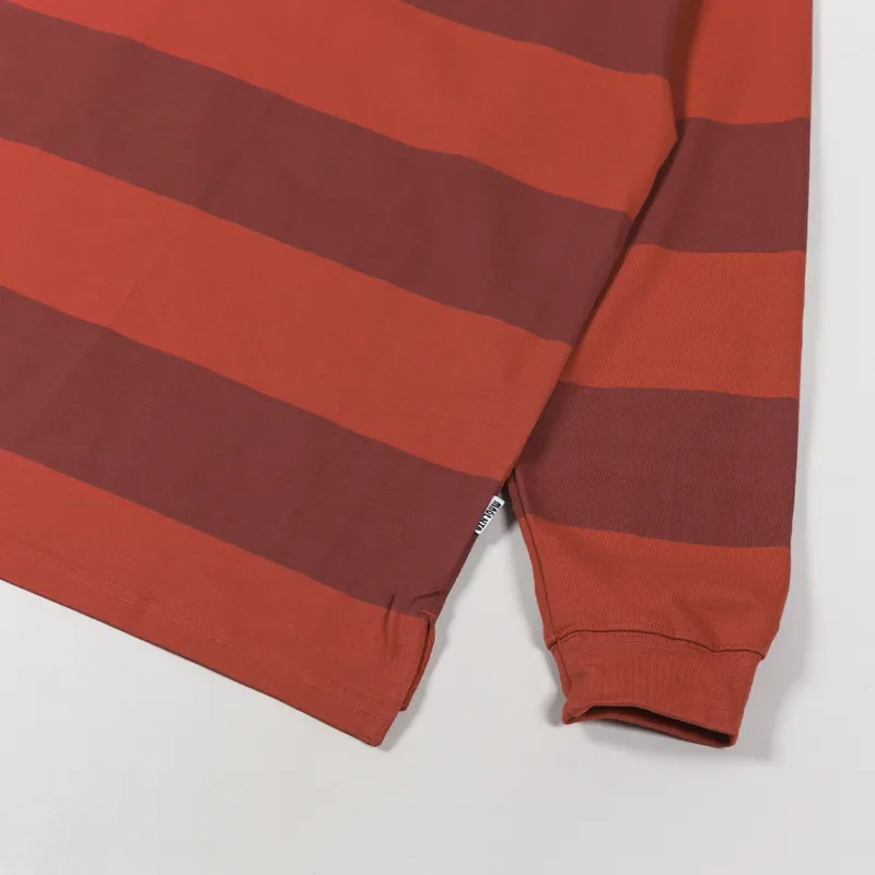 Magenta Striped Polo Shirt Orange-4