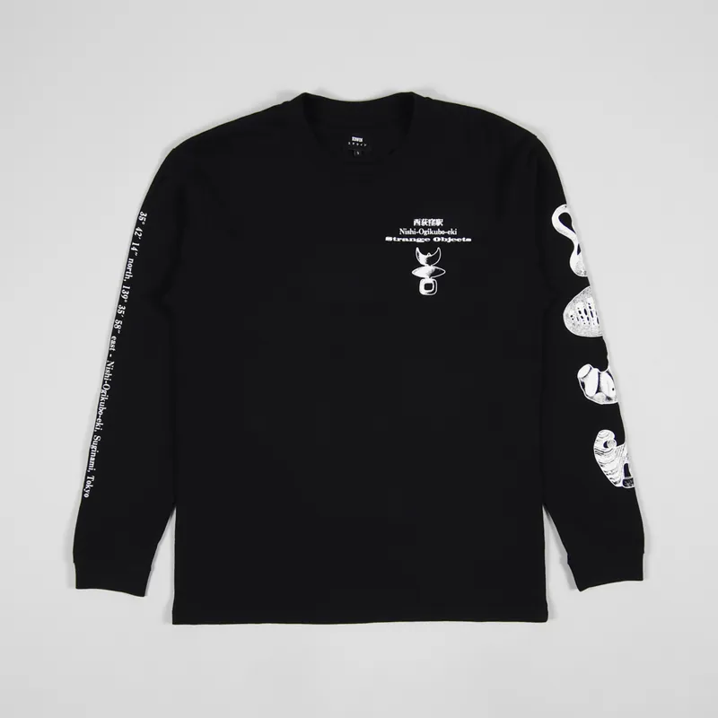 Edwin Strange Objects Long Sleeve T Shirt Black-1