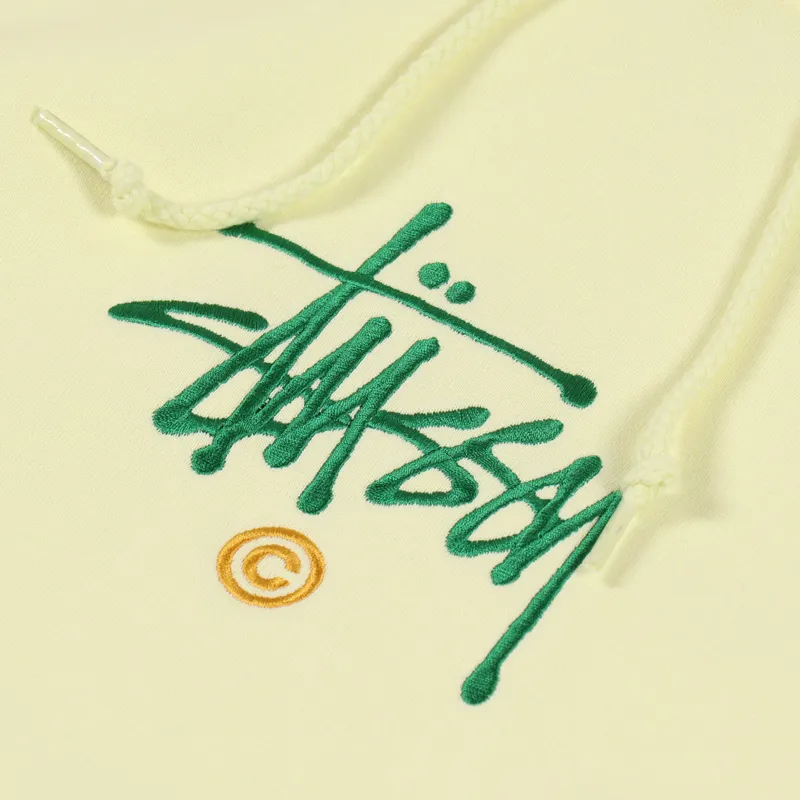 Stussy Copyright Applique Hoodie Pale Yellow-4