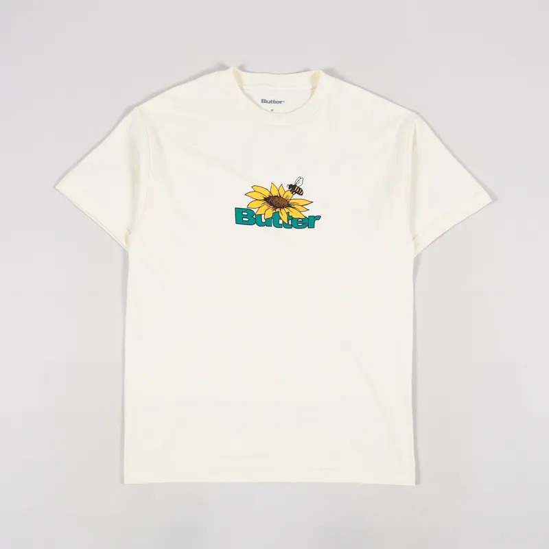 Butter Goods Sunflower Logo T Shirt Cream