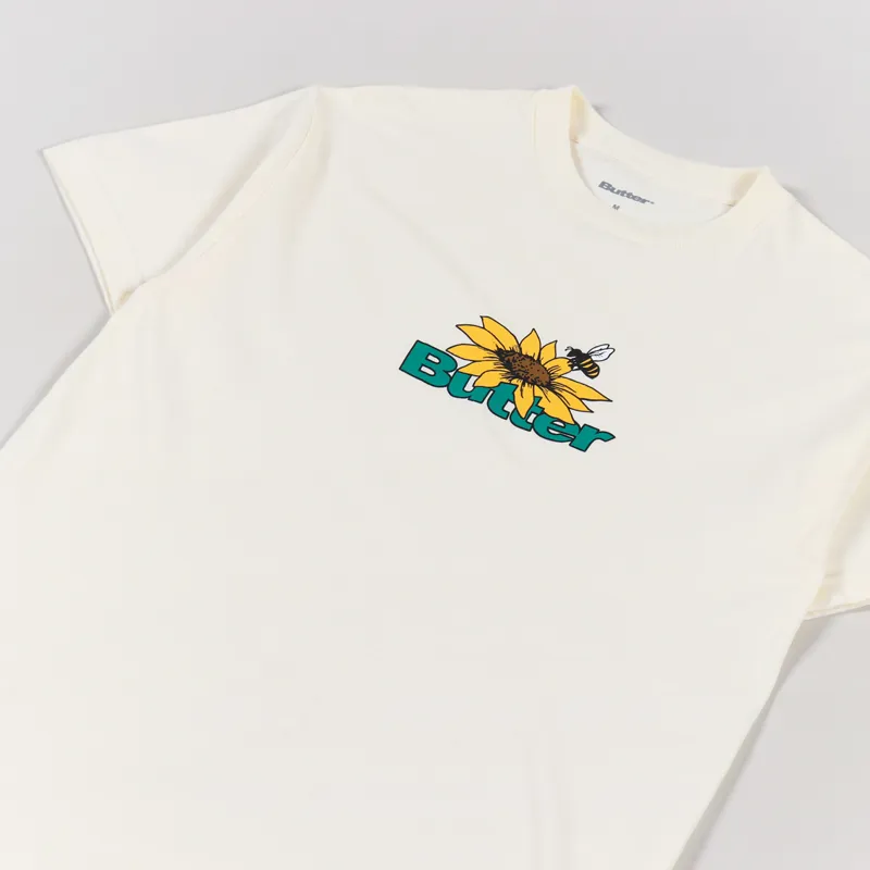 Butter Goods Sunflower Logo T Shirt Cream-2