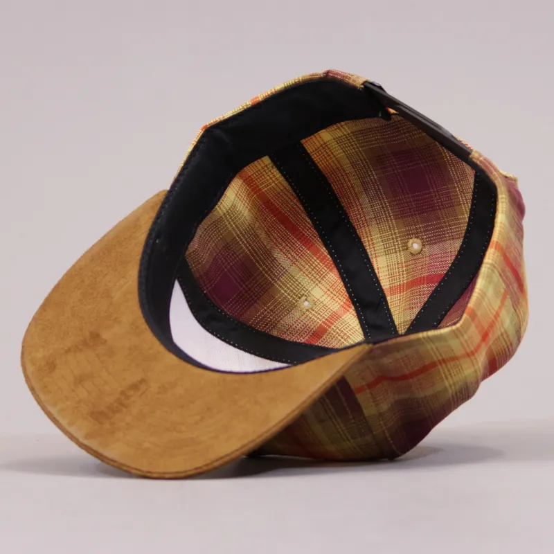 The Quiet Life Snapback Cap - Plaid and Brown Suede-4