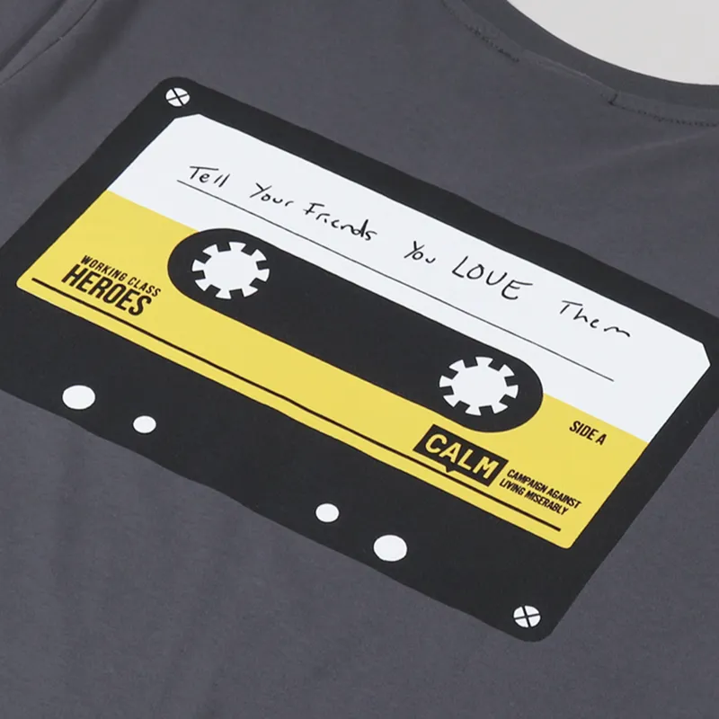 Working Class Heroes x CALM Tape T Shirt Anthracite-4