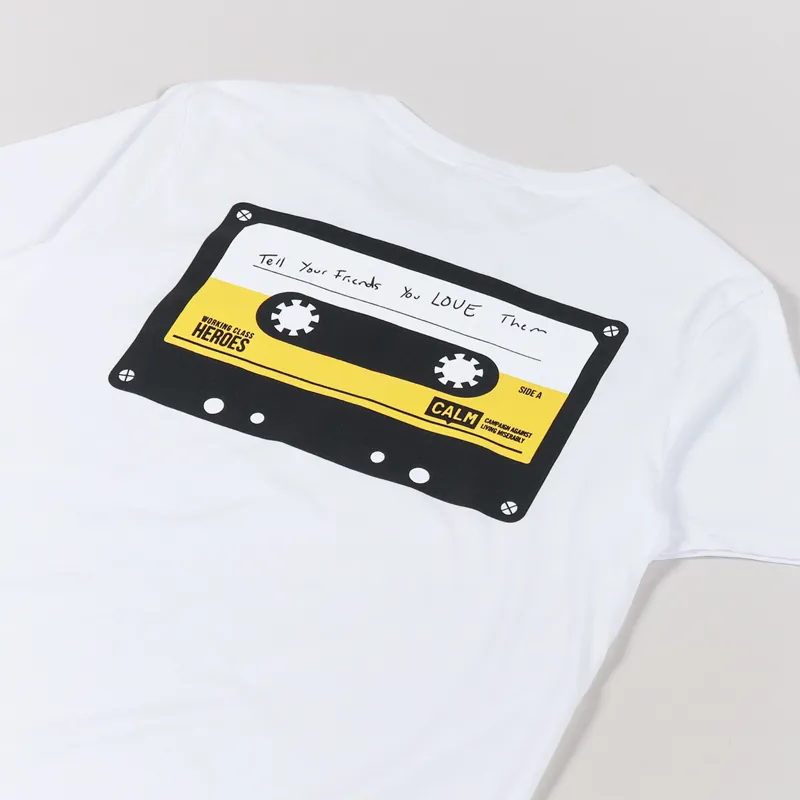 Working Class Heroes x CALM Tape T Shirt White-2
