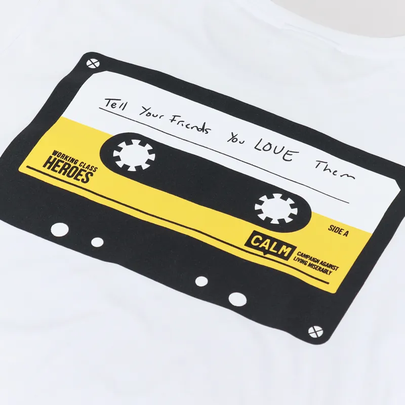 Working Class Heroes x CALM Tape T Shirt White-4