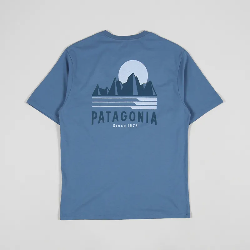 Patagonia Tube View Organic T Shirt Pigeon Blue