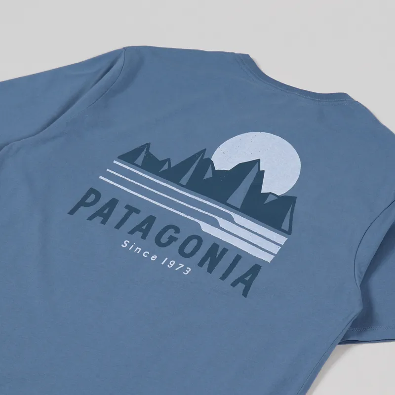 Patagonia Tube View Organic T Shirt Pigeon Blue-2