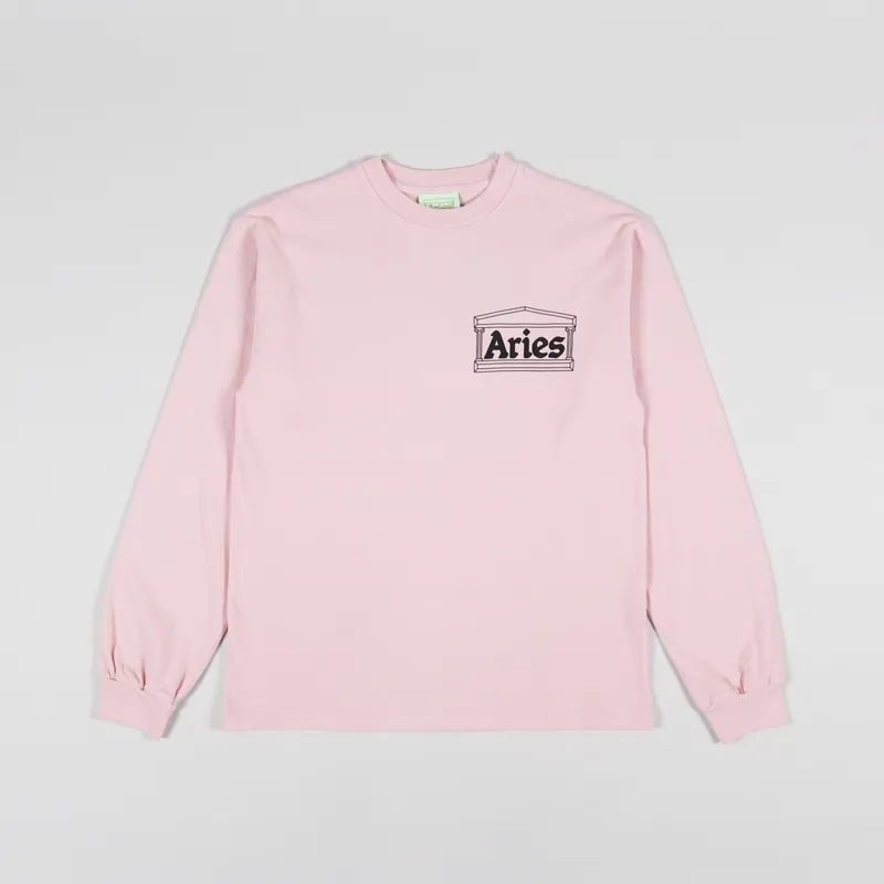 Aries Temple Long Sleeve T Shirt Pink