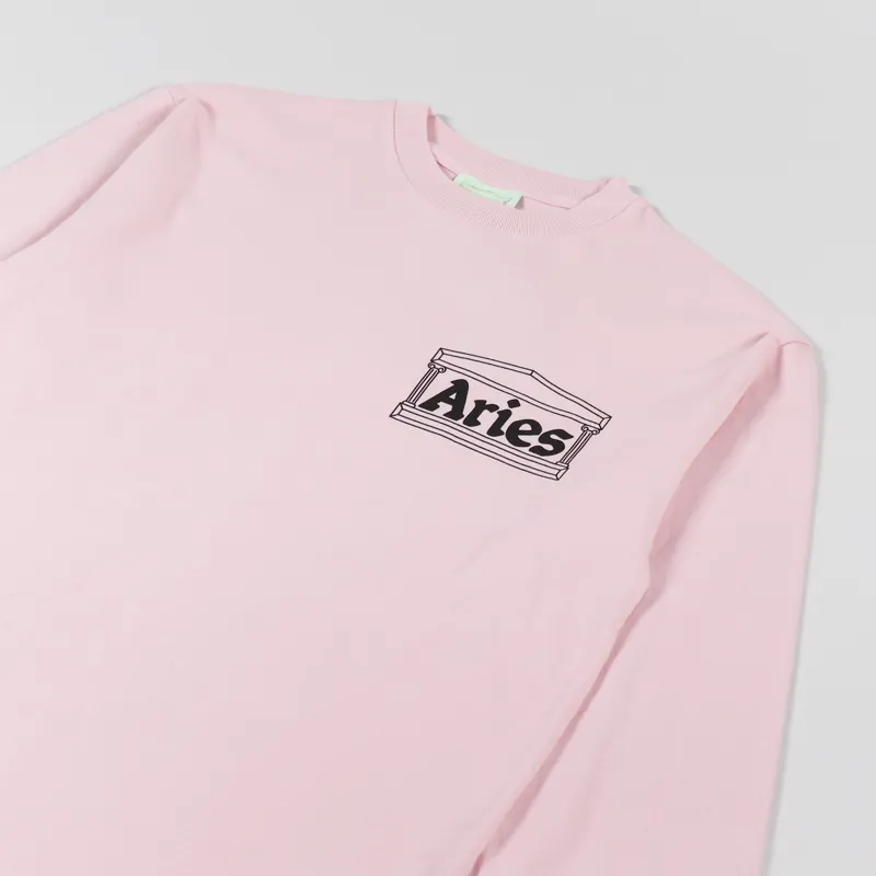 Aries Temple Long Sleeve T Shirt Pink-2