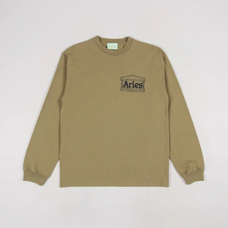 Aries Temple Long Sleeve T Shirt Olive