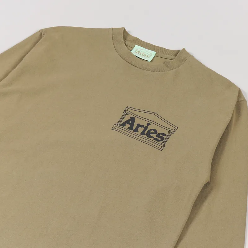 Aries Temple Long Sleeve T Shirt Olive-2