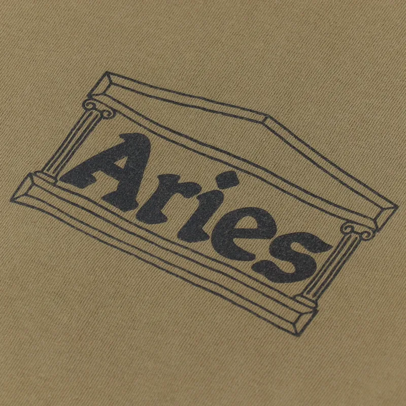 Aries Temple Long Sleeve T Shirt Olive-5