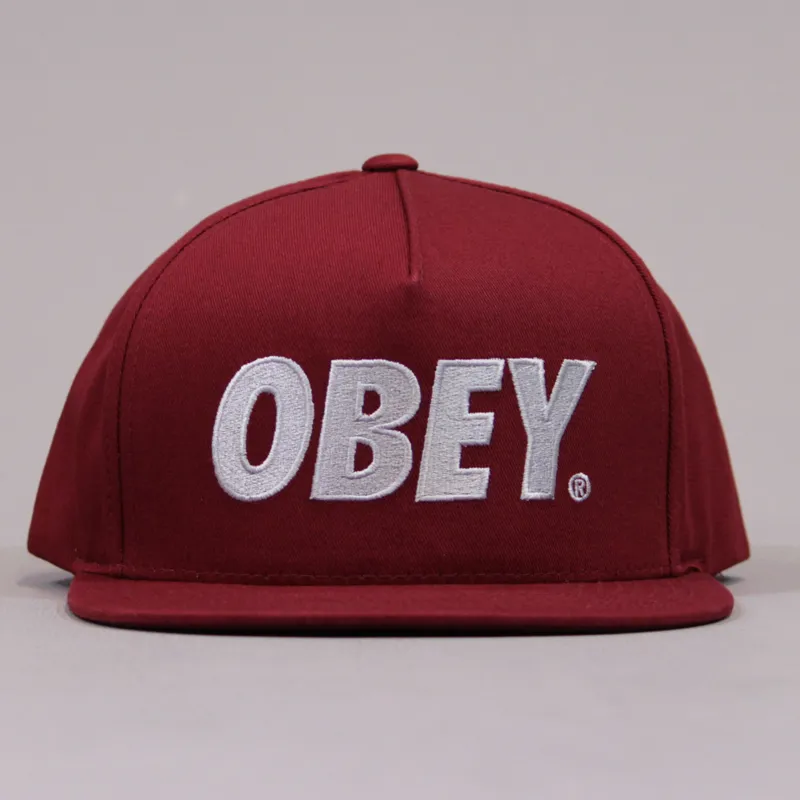 Obey The City Snapback Cap - Burgundy-1