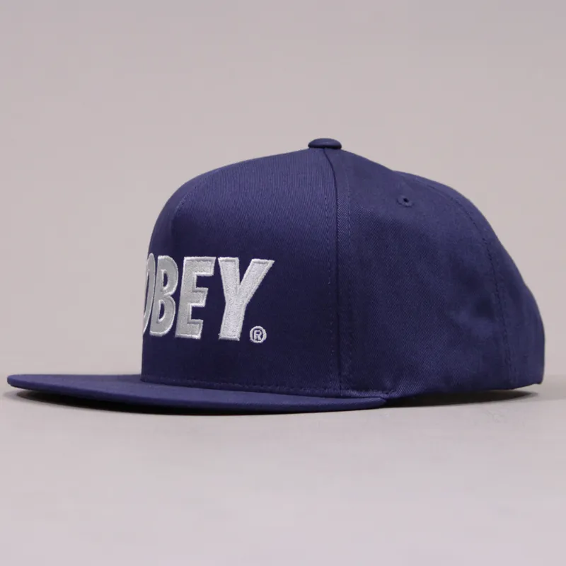 Obey The City Snapback Cap - Light Navy