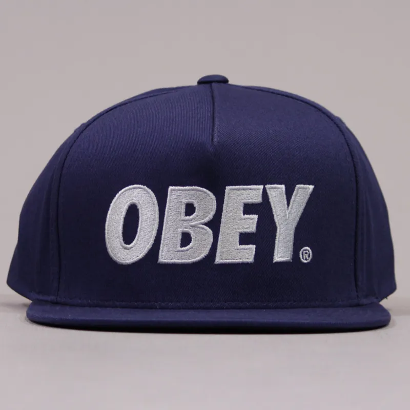 Obey The City Snapback Cap - Light Navy-1